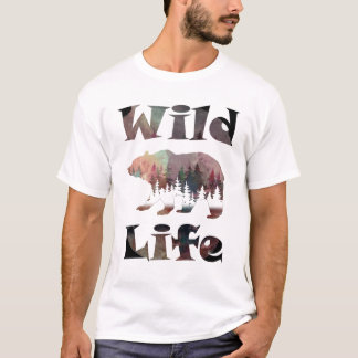 Rustic Roaming Bear Watercolor Wildlife  T-Shirt