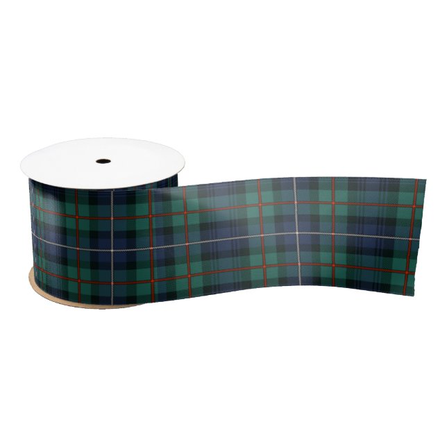 Rustic Robertson Plaid Green Check Tartan Satin Ribbon (Spool)