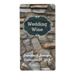 Rustic Rocks Custom Wedding Mini Wine Label<br><div class="desc">Add your own label to those mini wine or champagne bottles,  at your wedding,  with this rustic looking custom label.  A photograph of a rock wall as the background to this label,  with graphics of a oval decorative chalkboard look plaque.  Personalize the white text for your special day.</div>