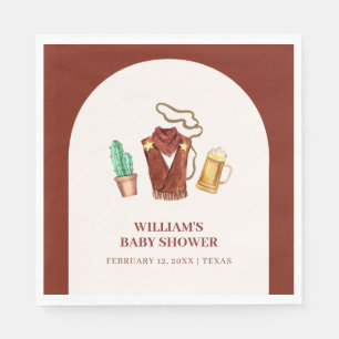 Rustic Rodeo Cowboy Cactus Beer Arch Baby Shower Napkins