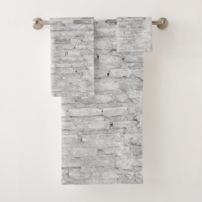 Rustic Roman Brick Wall #2 #wall #decor #art Bath Towel Set (Insitu)