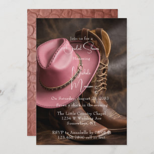 Rustic Romance: Boots & Hat Bridal Shower Invitation