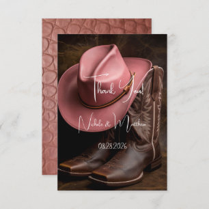 Rustic Romance: Boots & Hat  Thank You Card