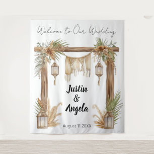 Rustic Romance Customizable Wedding Arch Backdrop