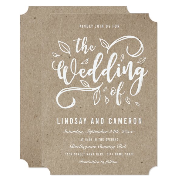 256899217783309783 Rustic Romance | Faux Kraft Paper Wedding Invite