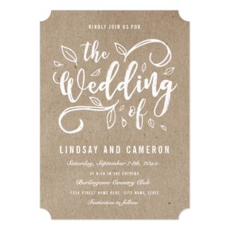 Rustic Kraft Paper Wedding Invitations