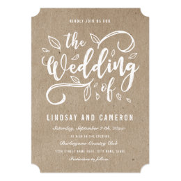 Craft Paper Invitations Announcements Zazzle Rustic Romance Faux Kraft Paper Wedding Invite