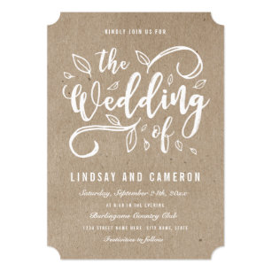 Kraft Paper Invitations Zazzle Rustic Romance Faux Kraft Paper Wedding Invite