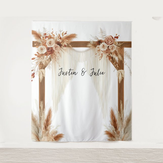 Rustic Romance Pampas Arch – Wedding Backdrop (Front)