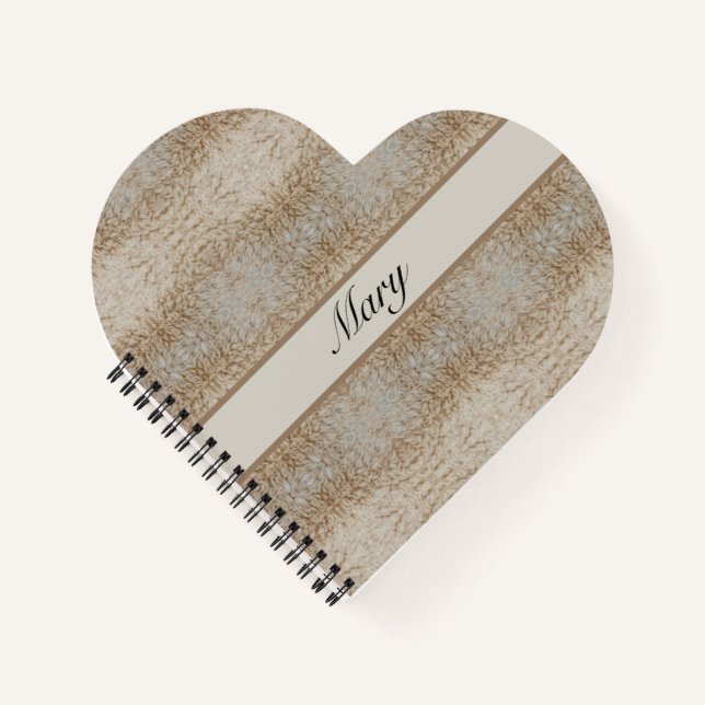 Rustic Romance | Personalized Sheep Wool Notebook (Front)