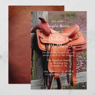 Rustic Romance: Saddle on the Fence Couples Shower Invitation