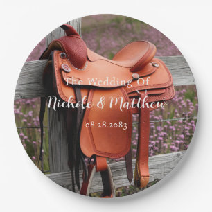 Rustic Romance: Saddle on the Fence Wedding Paper Plates