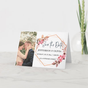 Rustic Romance Save the Date – Warm Vintage Floral Invitation