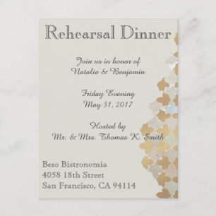 Rustic Romance Wedding Rehearsal Dinner Invite