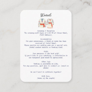 Rustic Romanian Wedding Traditional Folk Costumes Enclosure Card