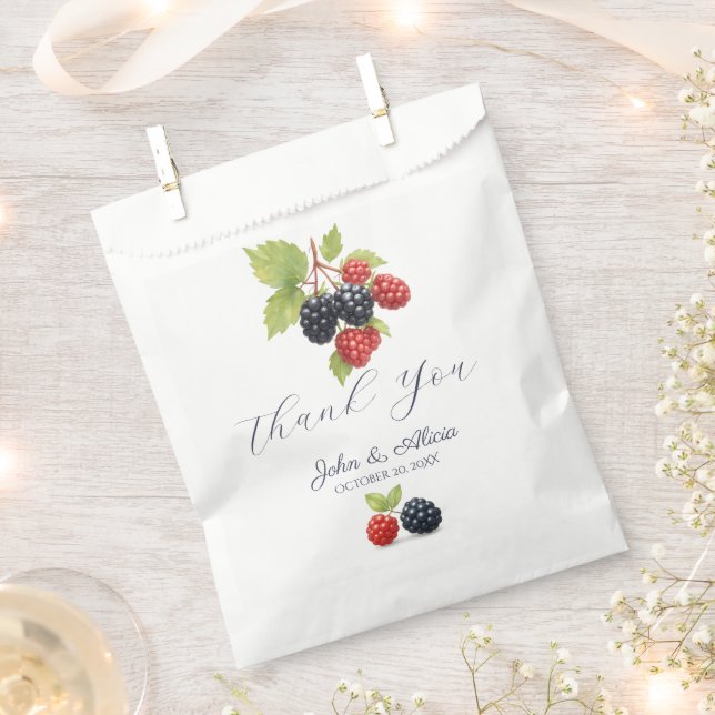 Rustic Romantic Autumn Berry Wedding  Favor Bag (Clipped)