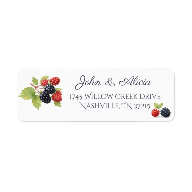 Rustic Romantic Autumn Berry Wedding Photo Back  Label (Front)