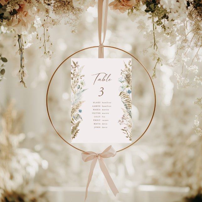 Rustic Romantic Callygraphy Wedding Table Number (Rustic Romantic Callygraphy Wedding Table Number)