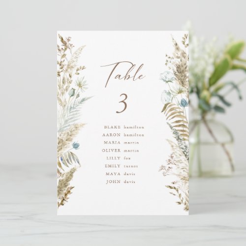Rustic Romantic Callygraphy Wedding Table Number