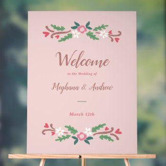 Rustic Romantic Floral Bunch Acrylic Sign