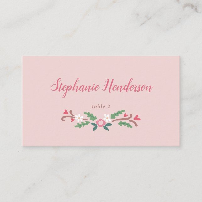 Rustic Romantic Floral Bunch  Place Card (Front)