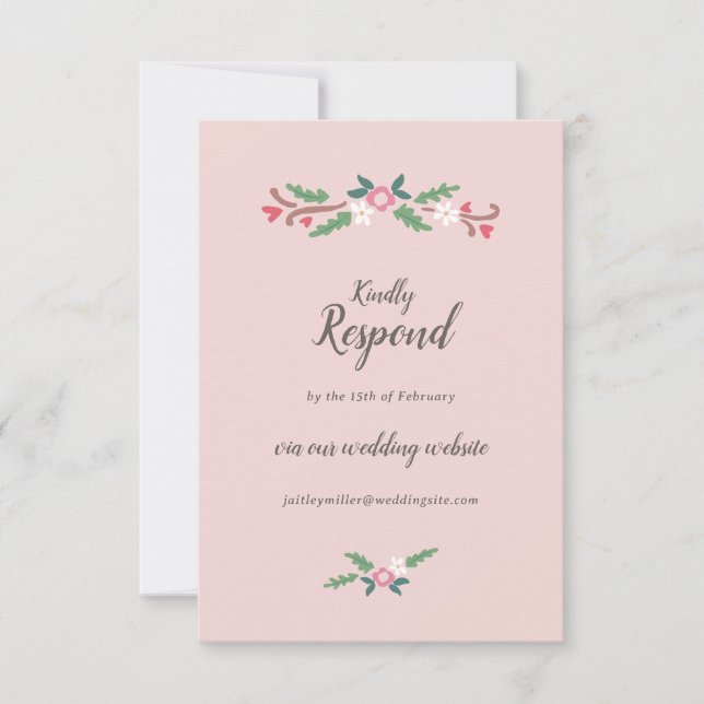 Rustic Romantic Floral Bunch RSVP Card (Front)
