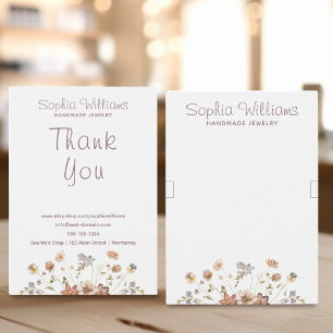 Rustic Romantic Flowers bracelet display card