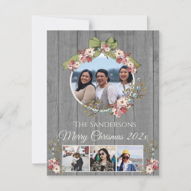 Rustic Romantic Holiday 4 Photo collage Christmas (Front)