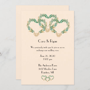 Rustic Romantic Pretty Wedding Invitation