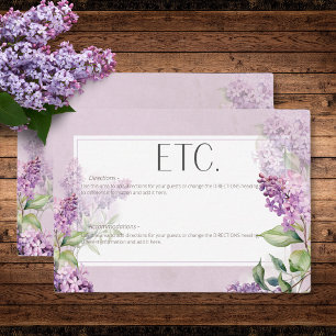Rustic Romantic Purple & Sage Lilacs Details Enclosure Card