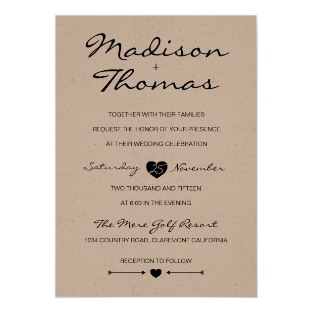 Rustic Romantic Suite Wedding Invitation