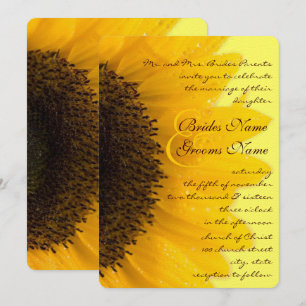 Rustic Romantic Sunflower Wedding Invitation