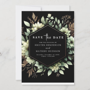 Rustic Romantic Typography Sage Green Wedding Save The Date