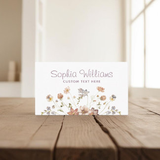 Rustic Romantic Wildflowers Business Card