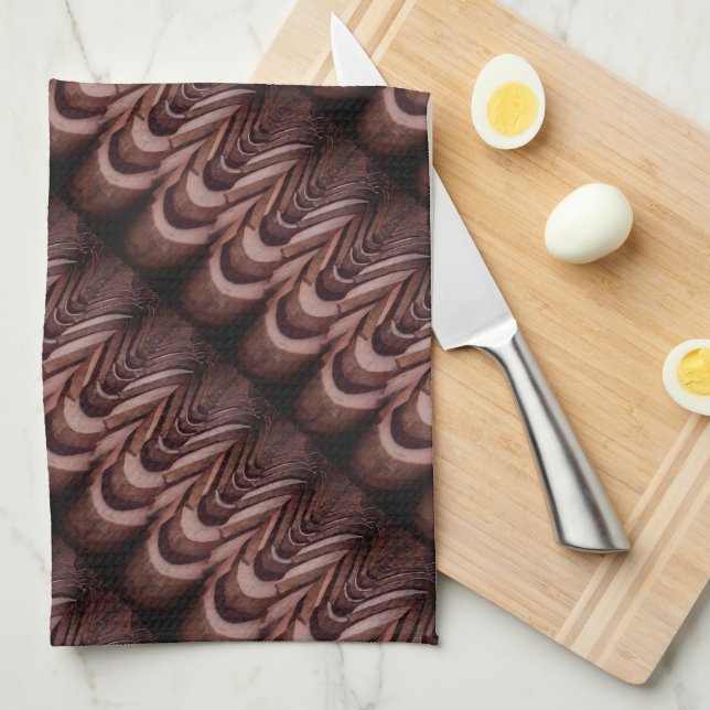 Rustic Roof Tiles with Unique Perspective  Kitchen Towel (Quarter Fold)