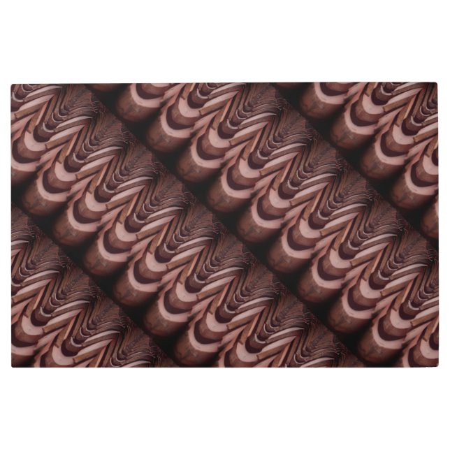 Rustic Roof Tiles with Unique Perspective   Metal Print (Front)