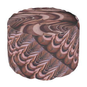 Rustic Roof Tiles with Unique Perspective Pouf