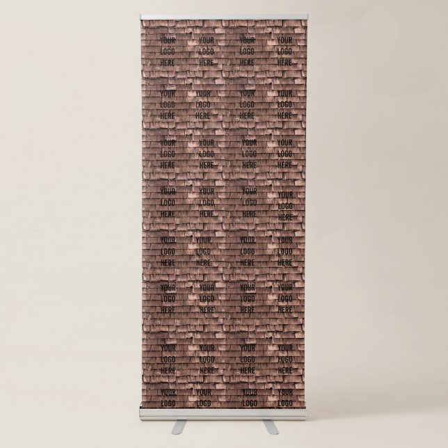 Rustic Roofer Shingle Logo Selfie Backdrop Retractable Banner (Front)