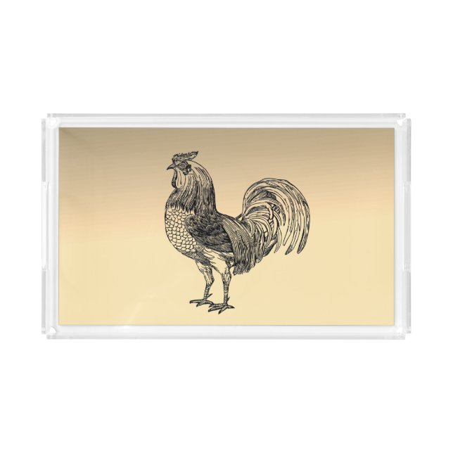Rustic Rooster  Acrylic Tray (Front)
