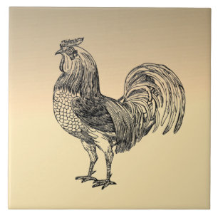 Rustic Rooster Ceramic Tile