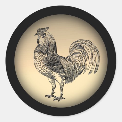 Rustic Rooster  Classic Round Sticker