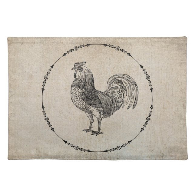 Rustic Rooster Cloth Placemat (Front)