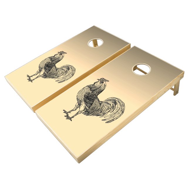 Rustic Rooster   Cornhole Set (Angled)