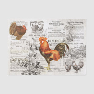 Rustic Rooster Horticulture Ads Ephemera Kraft Tissue Paper