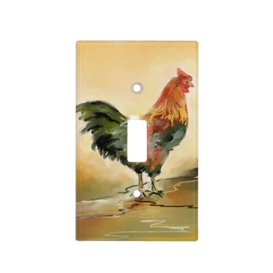 Rustic Rooster Kitchen Decor Light Switch Cover