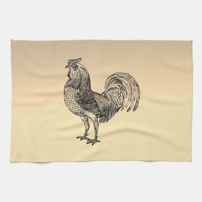 Rustic Rooster  Kitchen Towel (Horizontal)