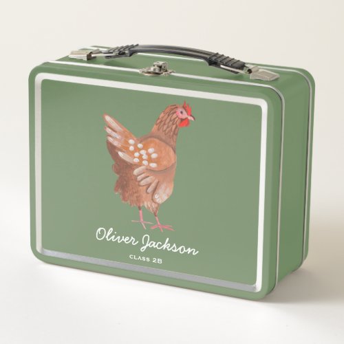 Rustic Rooster Metal Lunchbox