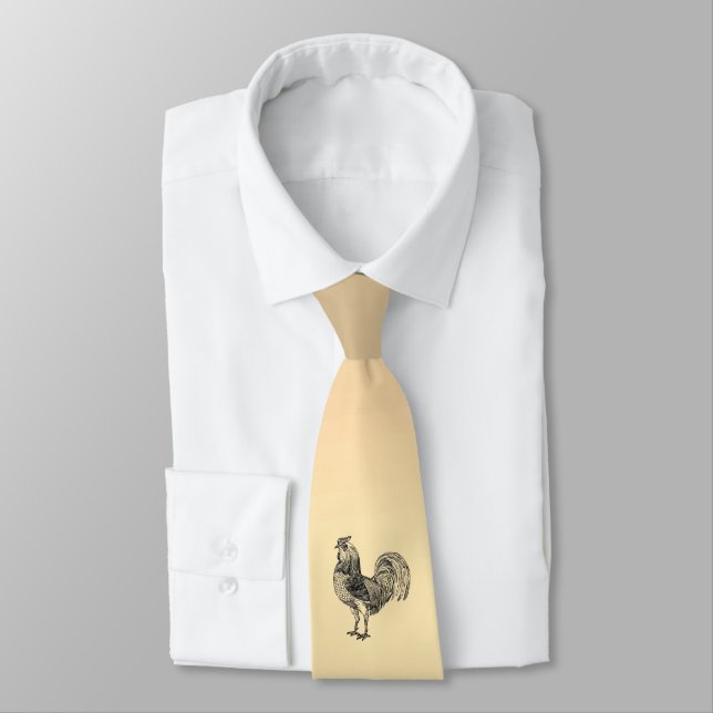 Rustic Rooster  Neck Tie (Tied)