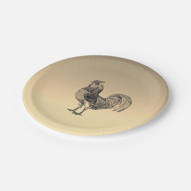 Rustic Rooster  Paper Plates (Angled)