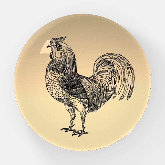 Rustic Rooster Paperweight (Front)